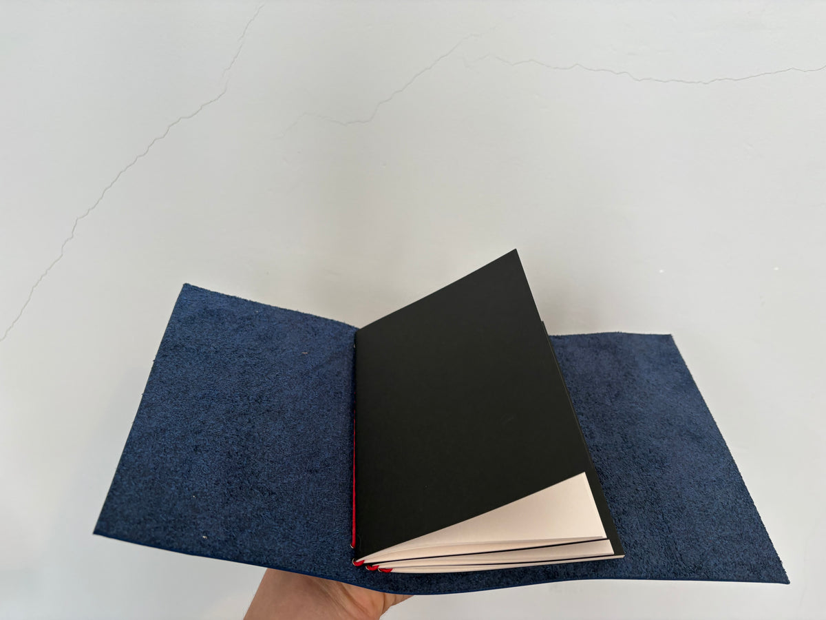 Navy Trifold Journal (Silver Hardware)