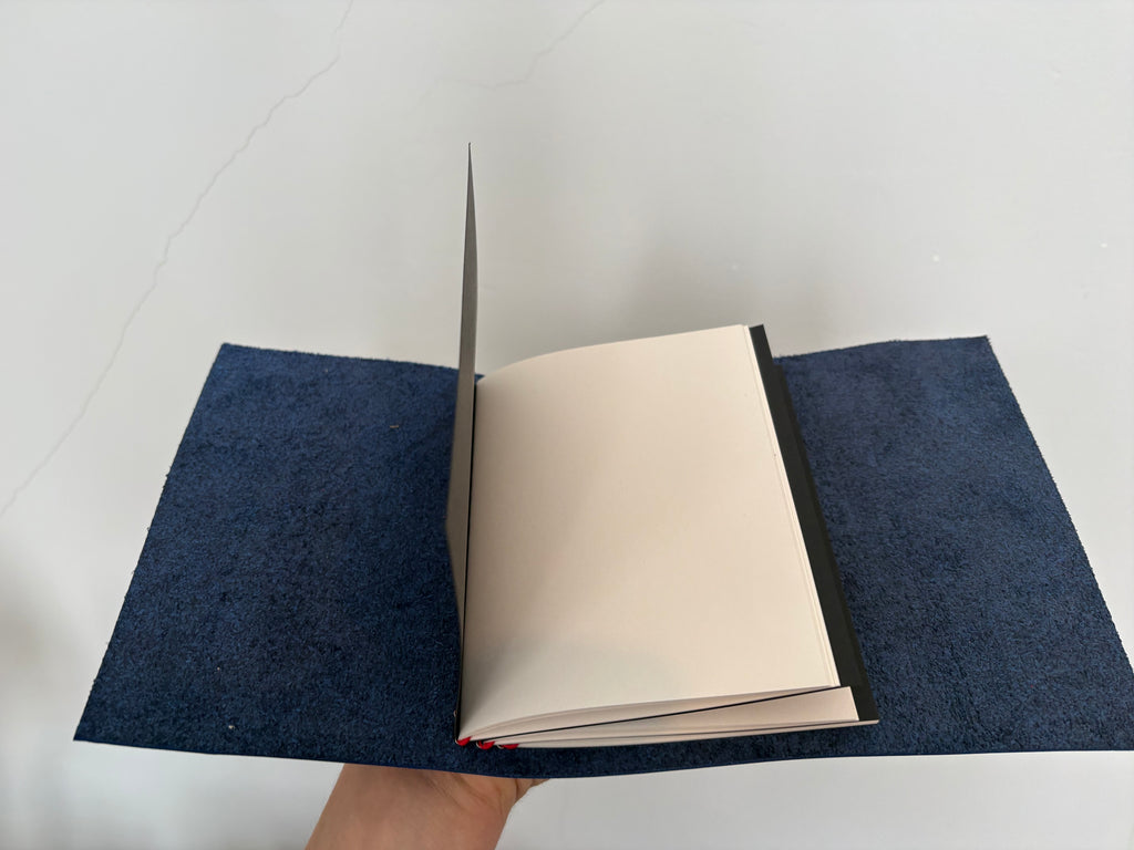 Navy Trifold Journal (Silver Hardware)