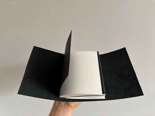 Black Trifold Journal (Silver Hardware)