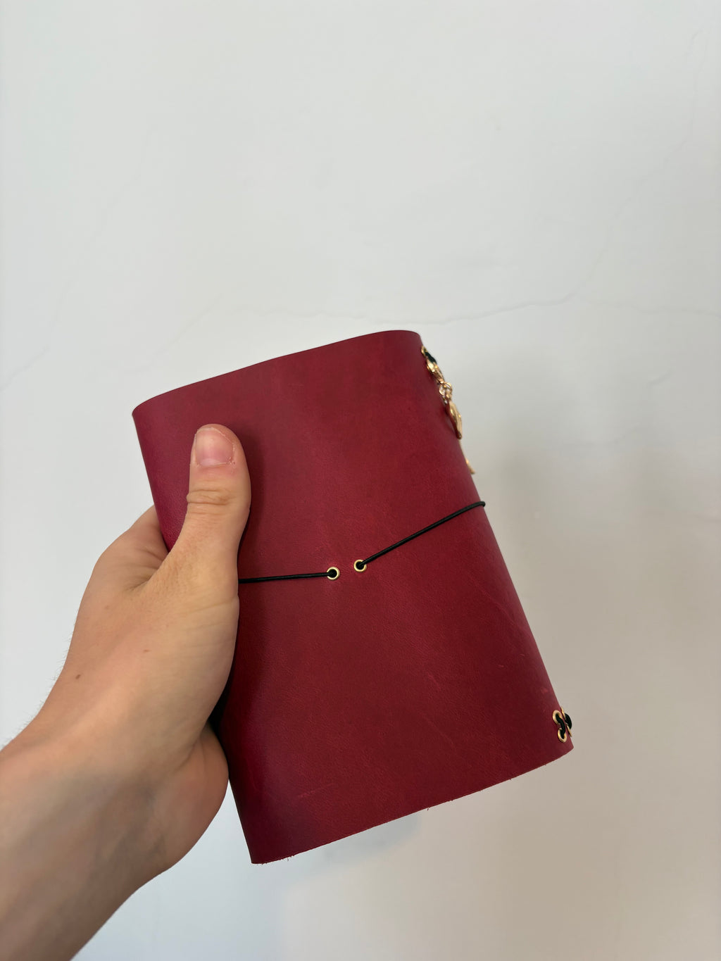 Burgundy Trifold Journal (Gold Hardware)