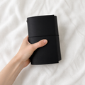 Black Trifold Journal (Silver Hardware)