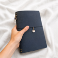 Navy Trifold Journal (Gold Hardware)