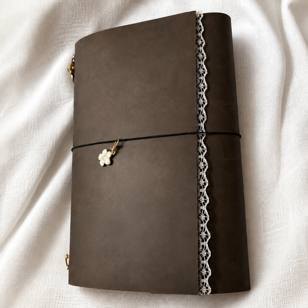 Espresso Brown Trifold Journal (Gold Hardware)