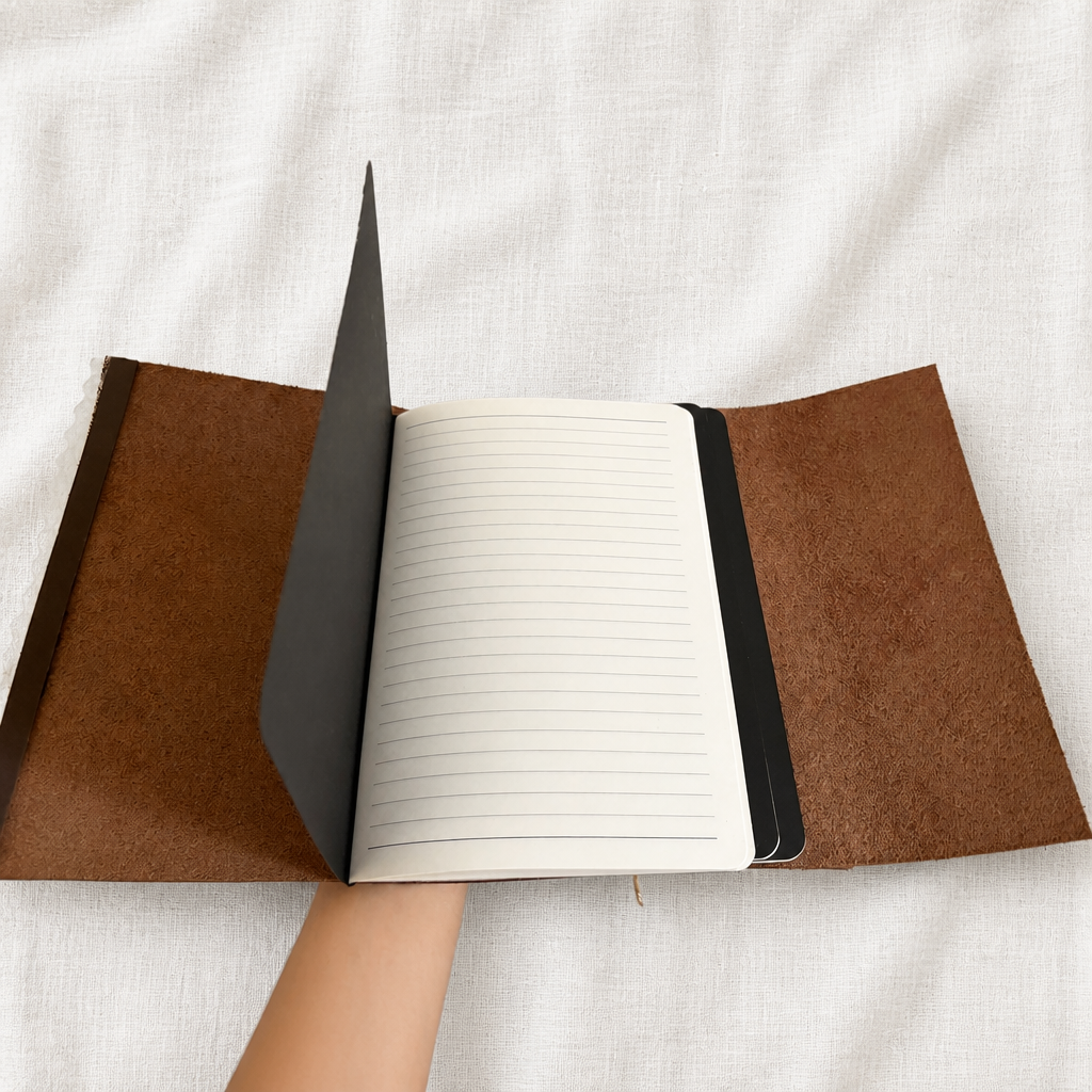 Espresso Brown Trifold Journal (Gold Hardware)