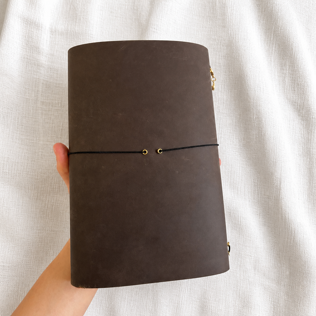 Espresso Brown Trifold Journal (Gold Hardware)