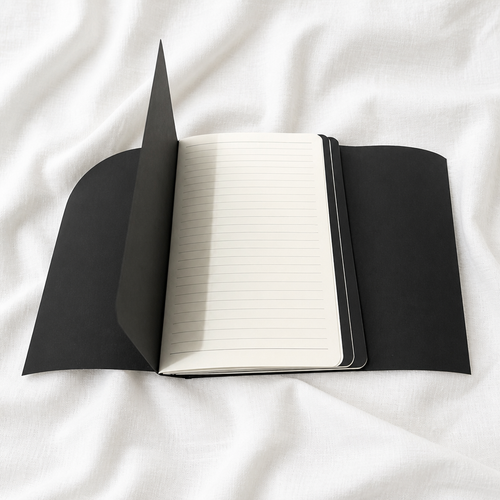 Black Trifold Journal (Gold Hardware)