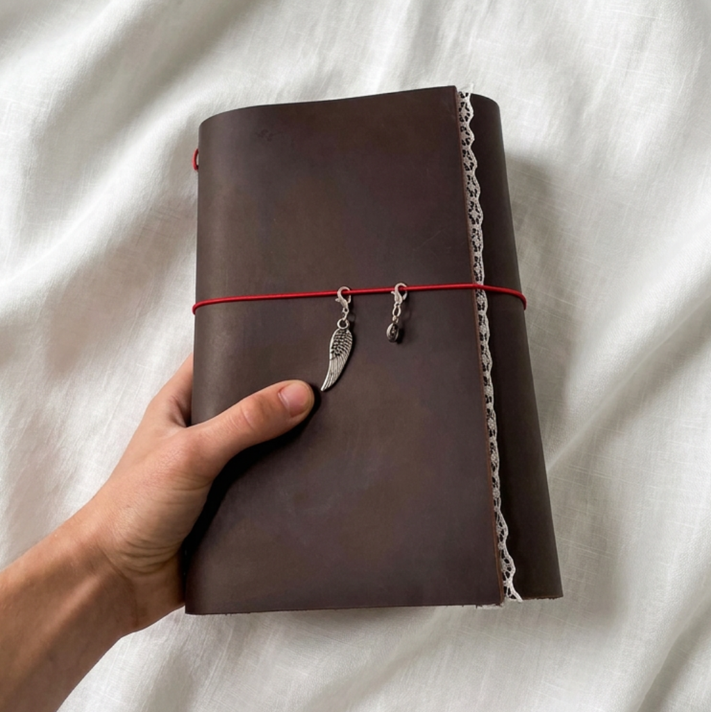 Espresso Brown Trifold Journal (Silver Hardware)