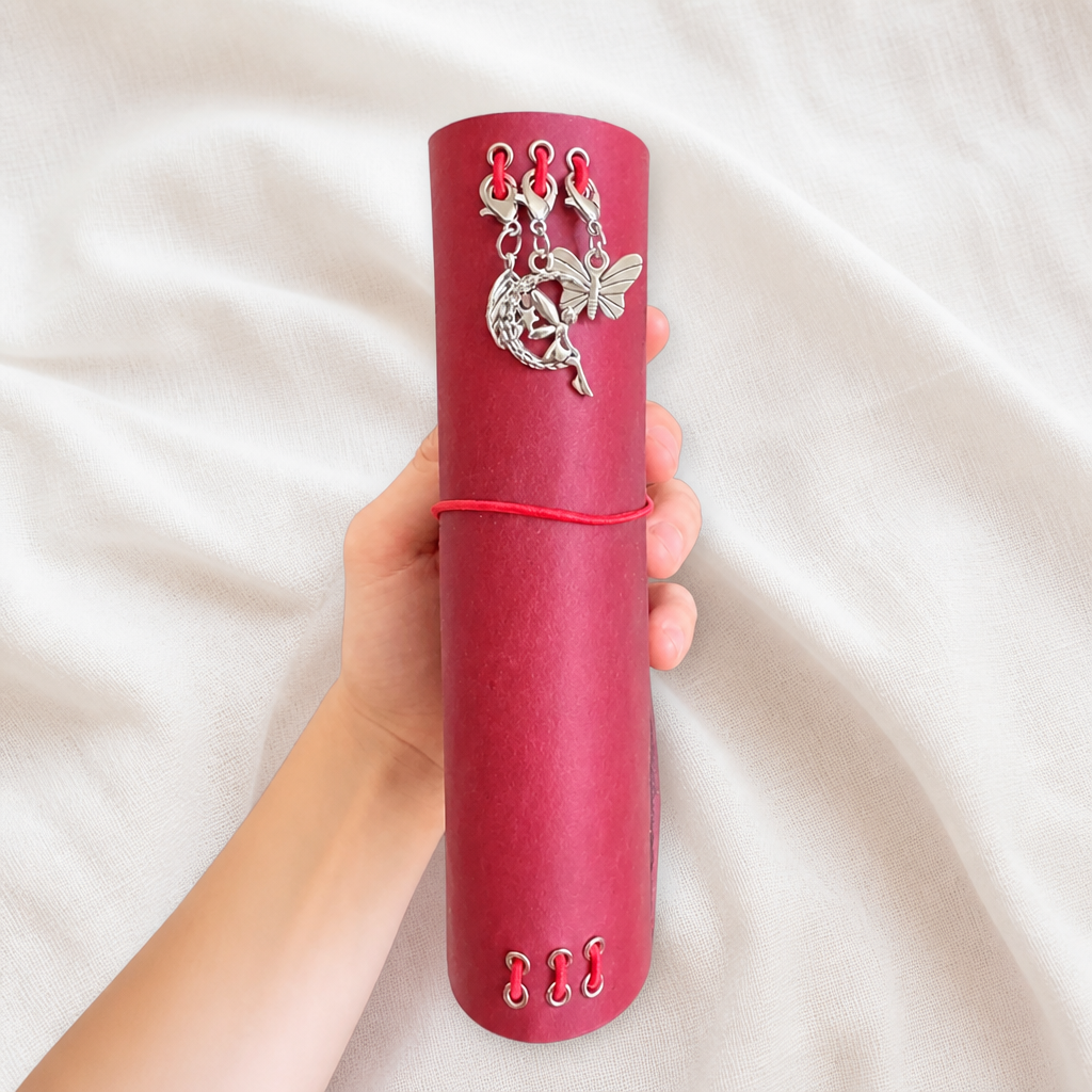 Burgundy Trifold Journal (Silver Hardware)