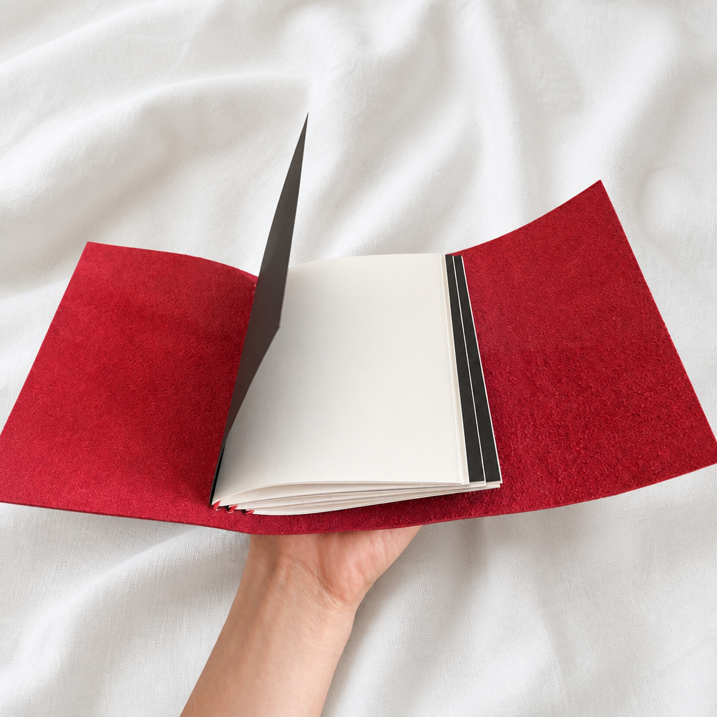 Burgundy Trifold Journal (Silver Hardware)