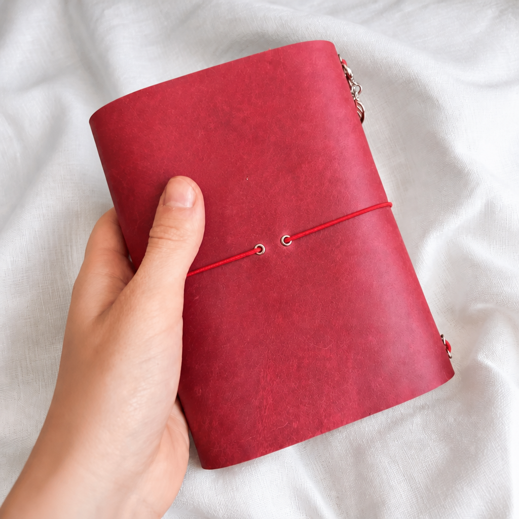 Burgundy Trifold Journal (Silver Hardware)
